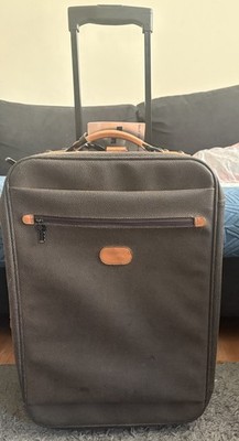 Jack Georges Voyager Leather Carry-On Luggage - Rolling Suitcase Brown 21''