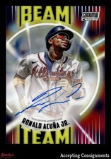 2022 Stadium Club Chrome Beam Team Ronald Acuna Jr. ON CARD AUTO 02/25