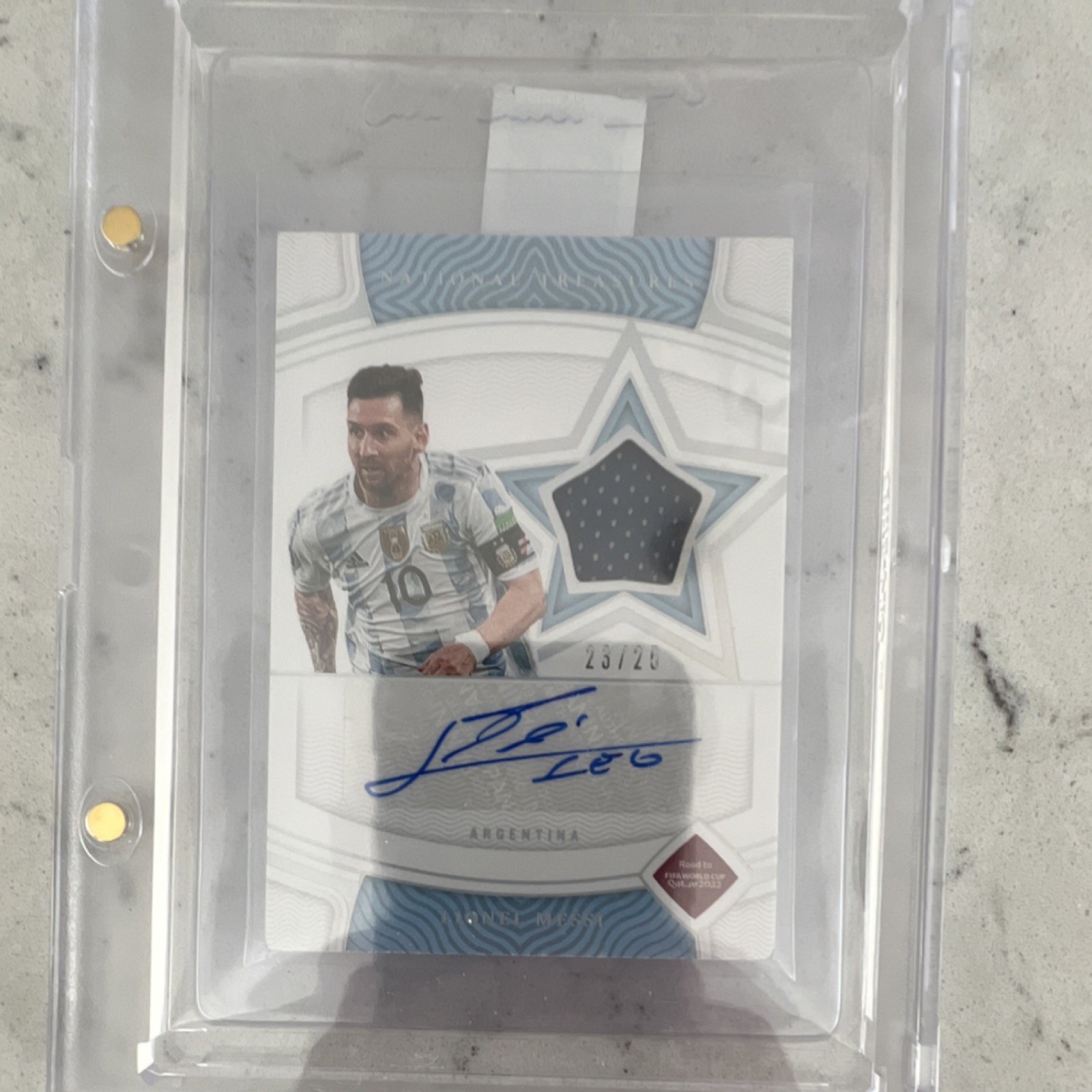Panini 2022 National Treasures Road to World Cup Messi Auto Patch 23/25