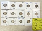 Lot 14 Mercury Dimes 1919–1944 All different Dates-Mint Marks - set #209