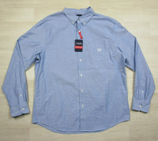 NWT Chaps Classic Fit Stretch Oxford Long Sleeve Button Up Shirt Size XL Blue