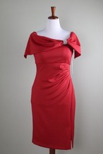 ELIZA J NWT $168 Off Shoulder Crystal Neoprene Cocktail Evening Dress Size 10