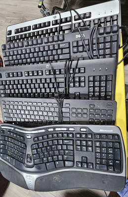 Lot of 5 Dell & HP USB Wired Keyboard (YT5)