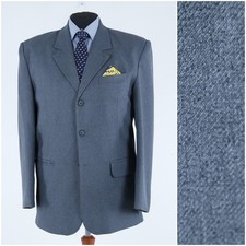 Mens Size UK 44R Vintage Light Grey Twill Ivy League Sport Coat Blazer Jacket