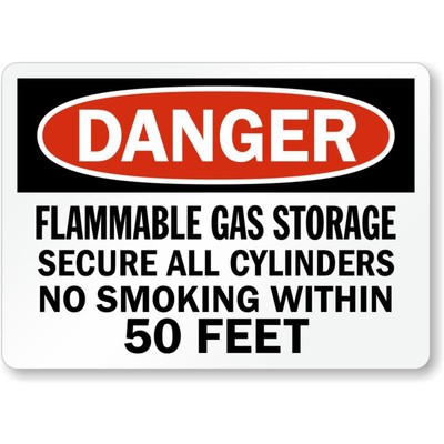Flammable Gas Storage Danger Aluminum Weatherproof Sign b01650