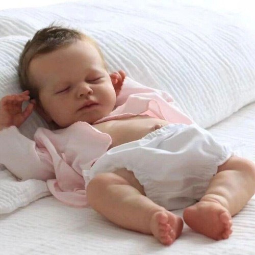 Sleeping 19in Lifelike Newborn Reborn Doll Baby Full Silicone Body boy/girl Gift - Picture 6 of 6
