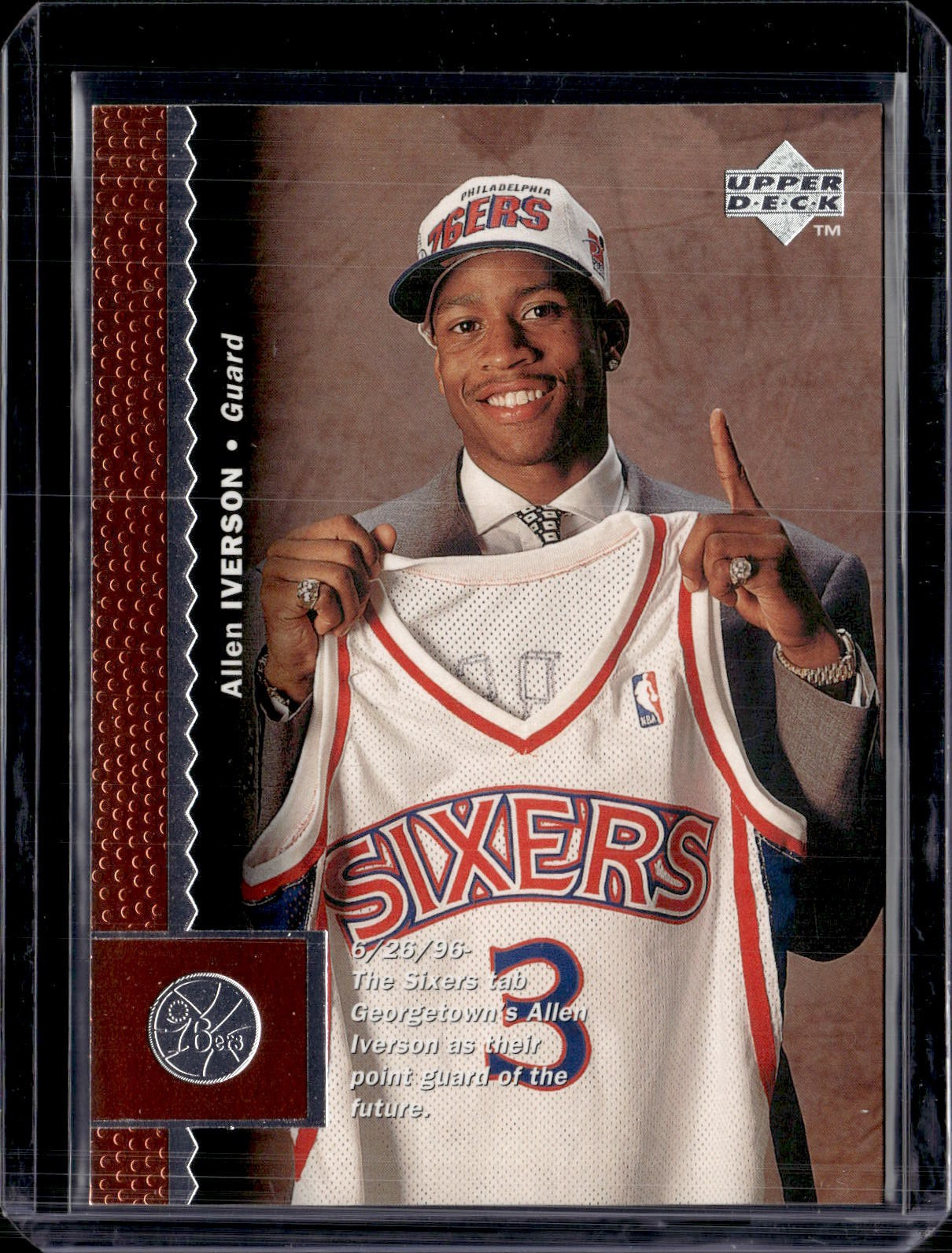 1996-97 Upper Deck #91 Allen Iverson Rookie RC Philadelphia 76ers (HOF) NM-MINT
