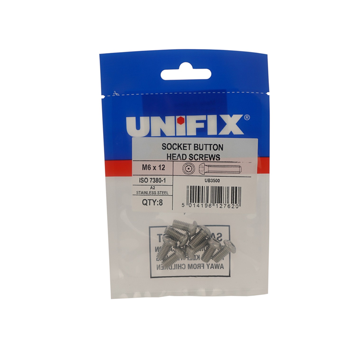 Unifix A2-70 St/St Socket Button Head Screws M8 x 25 - Box of 20
