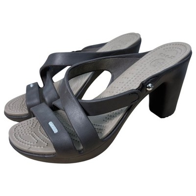 CROCS Cyprus IV Heel Espresso Brown Sandal Heels Size 10