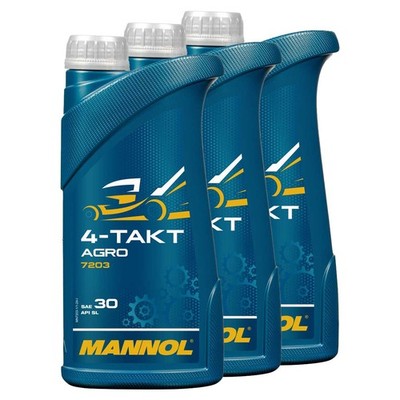 3x 1 Liter Motoröl für 4-Takt Traktoren Rasenmäher Agro SAE 30 MANNOL API SG Oel