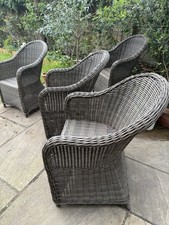 Set of 4 High-Quality Synthetic Rattan Garden Armchairs – Collection Only