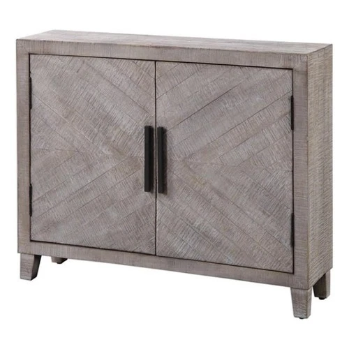 Uttermost Adalind Farmhouse 2-Door Wood Accent Cabinet in White Wash - Picture 2 of 9