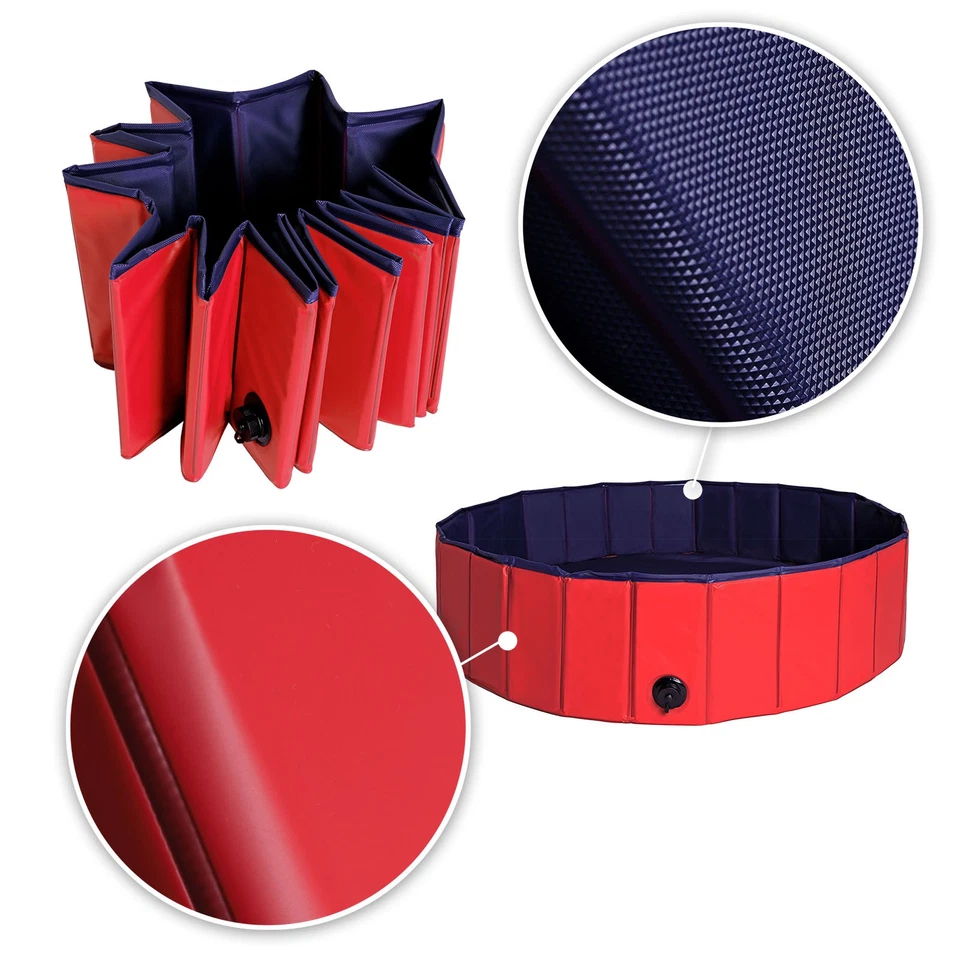 lionto faltbarer Hundepool Schwimmbecken für Hunde Hundebad Wasserbecken - Bild 3 von 4