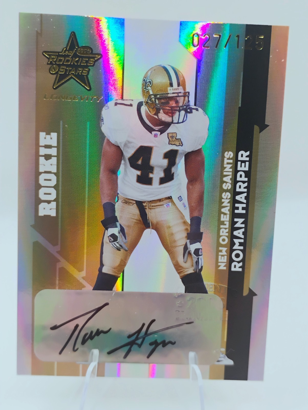 Roman Harper Leaf Rookies & Stars Longevity #173 Autograph