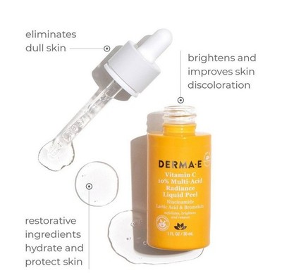 Vitamin C 10% Multi-Acid Radiance Liquid Peel Serum Acne Scars Even Skin Tone 