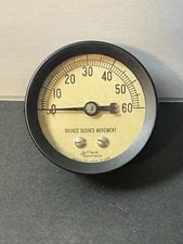 1950’s? 0-60 psi BRONZE BRUSHED MOVEMENT- Jas P Marsh - Gauge Made In ILL. USA