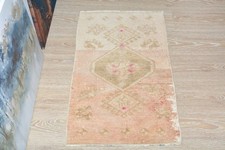Vintage Turkish Vivid Colors Small Rug 1'7x3'1 ft | Oushak Rug | Porch Decor