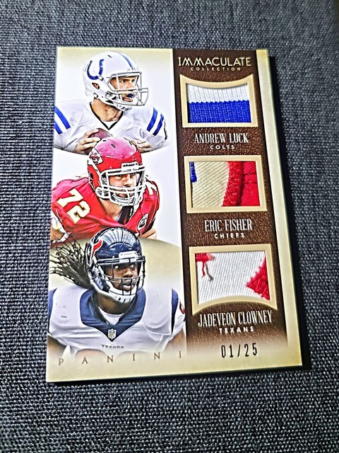 2014 Immaculate Andrew Luck Eric Fisher Jadeveon Clowney /25 Worn Dirty 1/1 Type