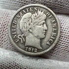 1912 Barber Dime. 90% Silver.  Nice Higher Grade Old US Coin!