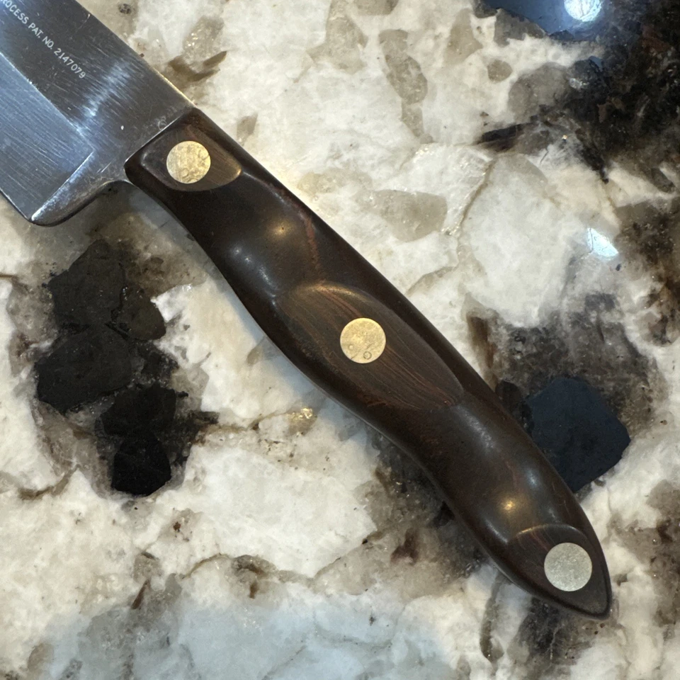 Винтажный CUTCO коричневый мрамор ручки шеф-повара кухонный нож No Лезвие 1025 США 9 дюймов - Изображение 4 из 4