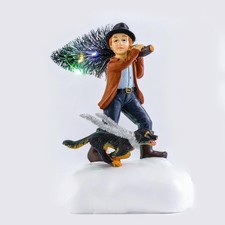 Christmas Village Decoration for Little boy and Dog,Battery Powered Luminous...
