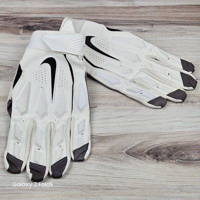 Nike D-Tack Lineman 6XL Padded Football Gloves White/Grey CV0342-184 Hydragrip 