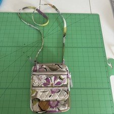 VERA BRADLEY Pink/Purple/Lime Green/ Brown Flowered Crossbody Purse