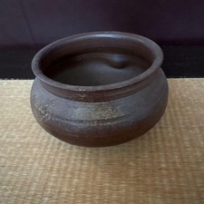 Bizen Ware Tea Pottery Pot Sencha-ware Ceramic Rounded Used