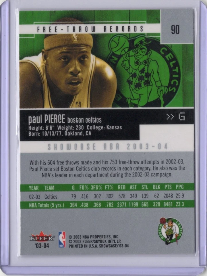2003-04 Fleer Showcase - Paul Pierce #90 - Image 2 of 2