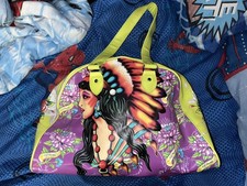 Ed Hardy Duffle Bag True Love Indian Princess Lime Green Purple