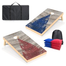 Cornhole Boards Set - Regulation Size 4x2/3x2ft Solid Wood Corn Hole Game Set...