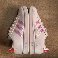 ADIDAS Sneakers Grand Court Iridescent 3 Stripe White Sneakers Girls