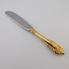 Wallace Golden Grande Baroque Sterling Silver Butter Spreader - 6 1/4"