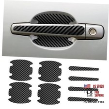 8PCS Car Door Handle Scratch Protectors, Carbon Fiber Car Door Black-8PCS