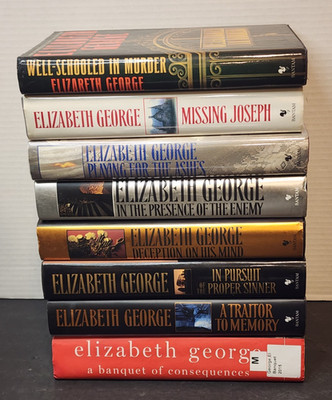 ELIZABETH GEORGE INSPECTOR LYNLEY MYSTERY NOVELS BOOK LOT OF 8 HC/DJ **GC**