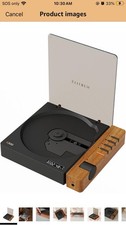 SYNIKEN R300 Top-Loading CD Player USB-C S/PDIF Output Display Black/Brown