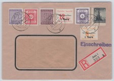 Spremberg Nr. 17 + 18 B MiF mit SBZ auf R-Brief JENA 30.9.46 190