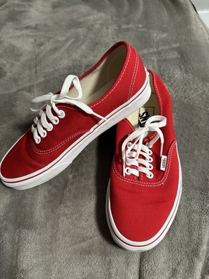 Vans Authentic True Red White Mens Original Classic Canvas Sneakers