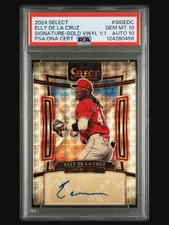 2024 Panini Select - Signatures Elly de La Cruz #SIG-EDC  Gold Vinyl 1/1 PSA 10