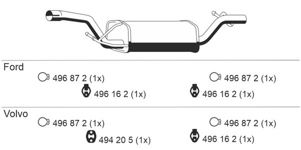 Ernst MittelschalldäMpfer 313162 FüR Ford Volvo Focus V50 S40 MAX DM2 2 Turnier-image
