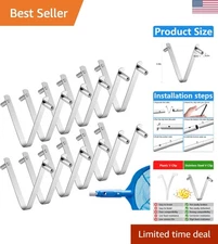 Stainless Steel Pool Pole Clips - Universal V-Clip for Easy Pool Maintenance