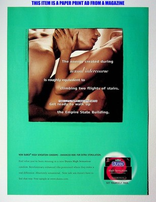Durex High Sensation Condoms 1999 Trade Print Magazine Ad Poster ADVERT