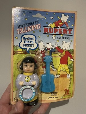 Watersafe Rupert & Friends sprechende Tigerlilie & Gitarre 1994 Vintage Badespielzeug
