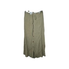 Vtg. Damart Long Green Skirt Sz. 12 Stretch Waist
