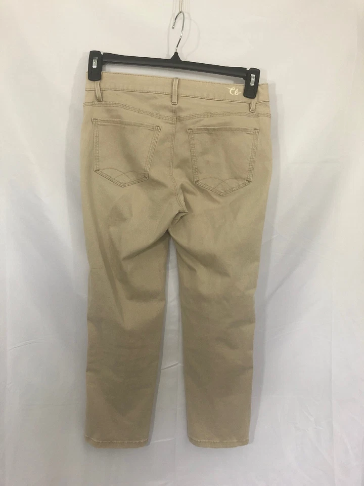 Christopher Blue Womens Size 0 Beige Low-Rise Cotton Stretch Capri Chino Pants - Image 2 of 3