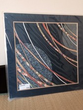 A2 ART OF JAPANESE FABRIC ON MAT BOARD CUSTOM 32  x 32  LIQUIDATION SALE