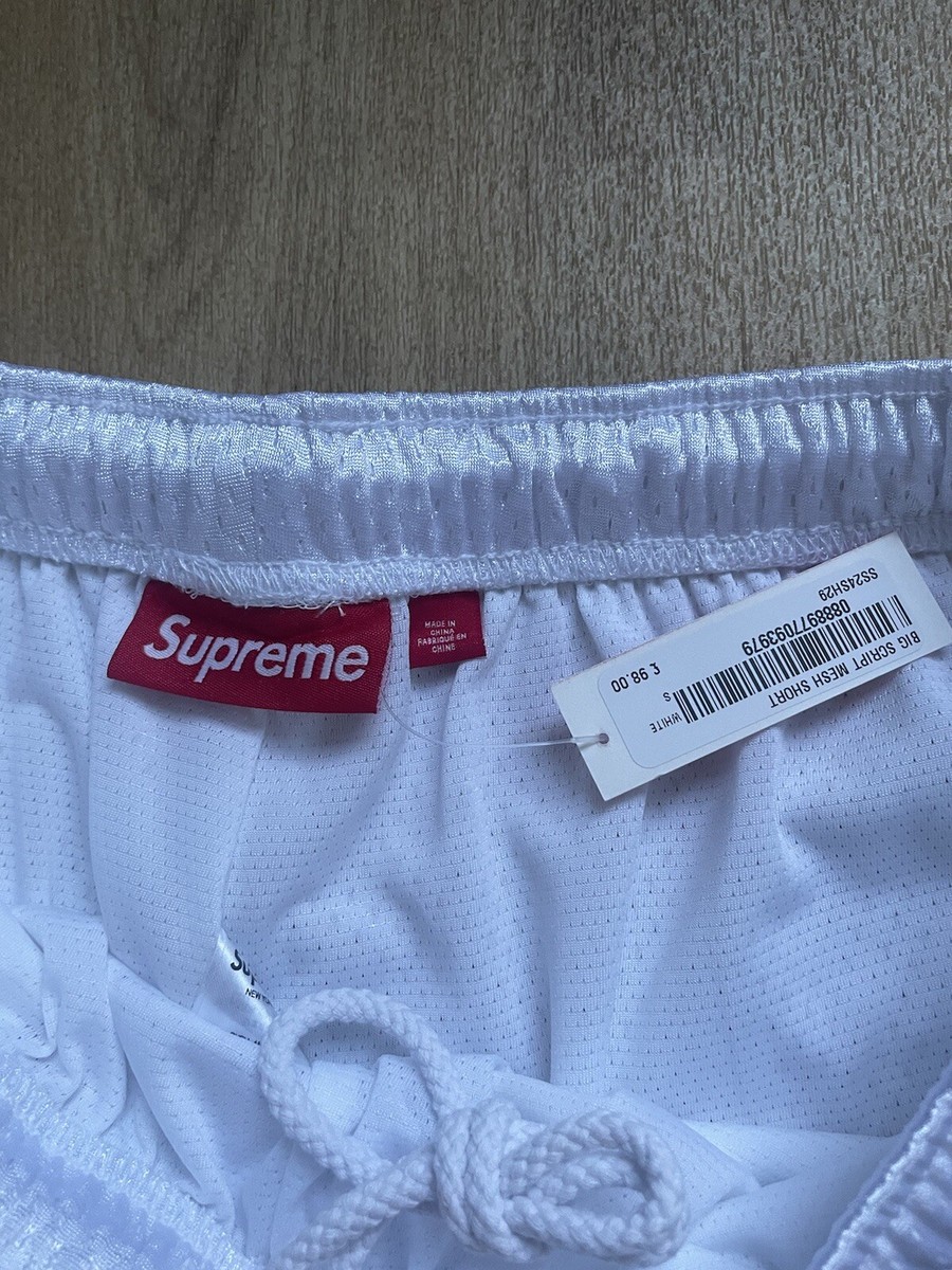 NEW Supreme Big Script Mesh Shorts White - Small - IN HAND - new