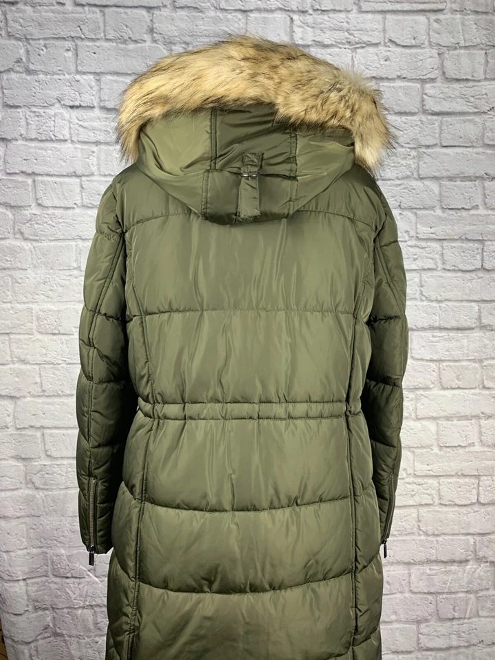 Parka acolchada acolchada para mujer DKNY XL verde oliva Foto 4 de 4