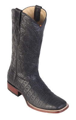 LOS ALTOS BLACK GENUINE CROCODILE CAIMAN SQUARE TOE WESTERN COWBOY BOOT D WIDTH