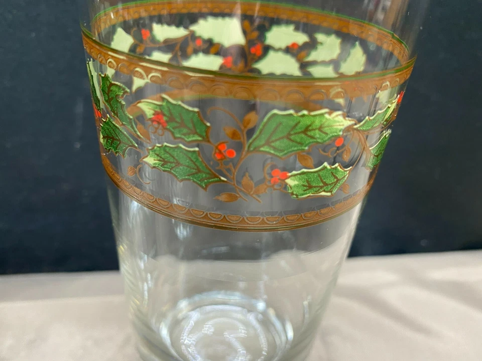 Set of 4 ~ Royal Limited "HOLLY HOLIDAY" Glass Tumblers / Highball ~ 6 1/4" Tall - Image 2 of 4